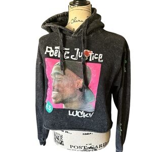 Poetic Justice Tupac Shakur Cropped Hoodie Sz Small